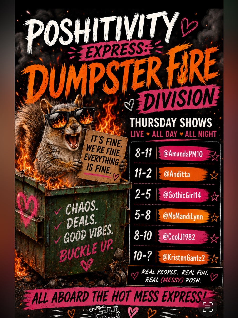 Kristen is live with The Poshitivity Express Thursday Edition